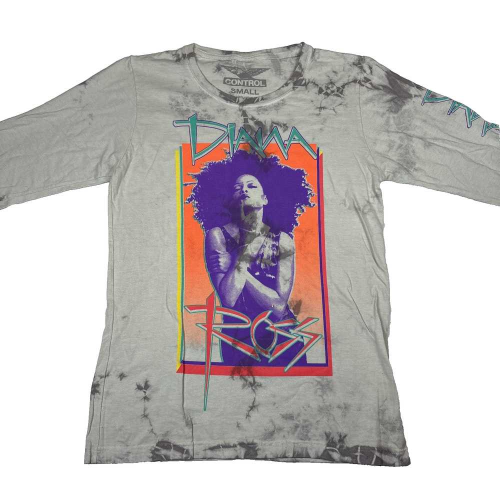 DIANA ROSS CONTROL WOMANS LONG SLEEVE T SHIRT TIE DYE SIZE SMALL